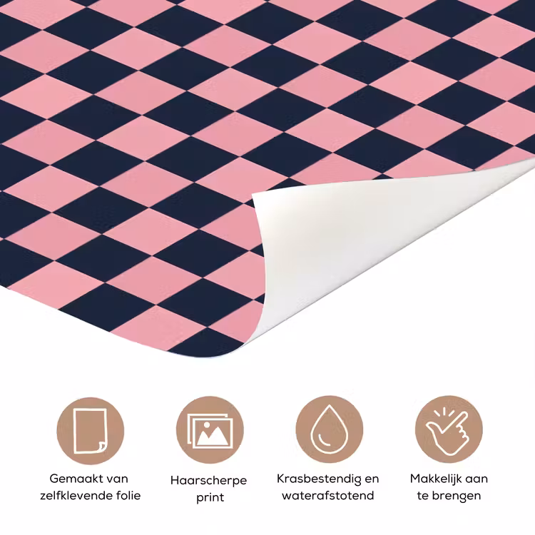 Deursticker - Traditioneel - Patroon - Blauw - Roze — 3