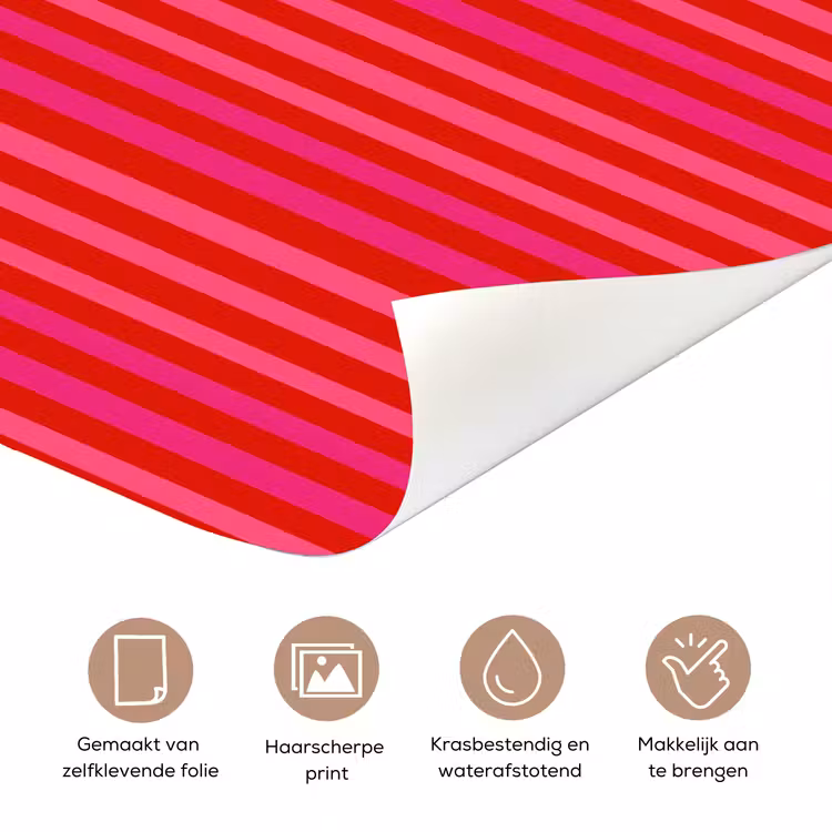 Deursticker - Verticaal - Strepen - Roze — 3