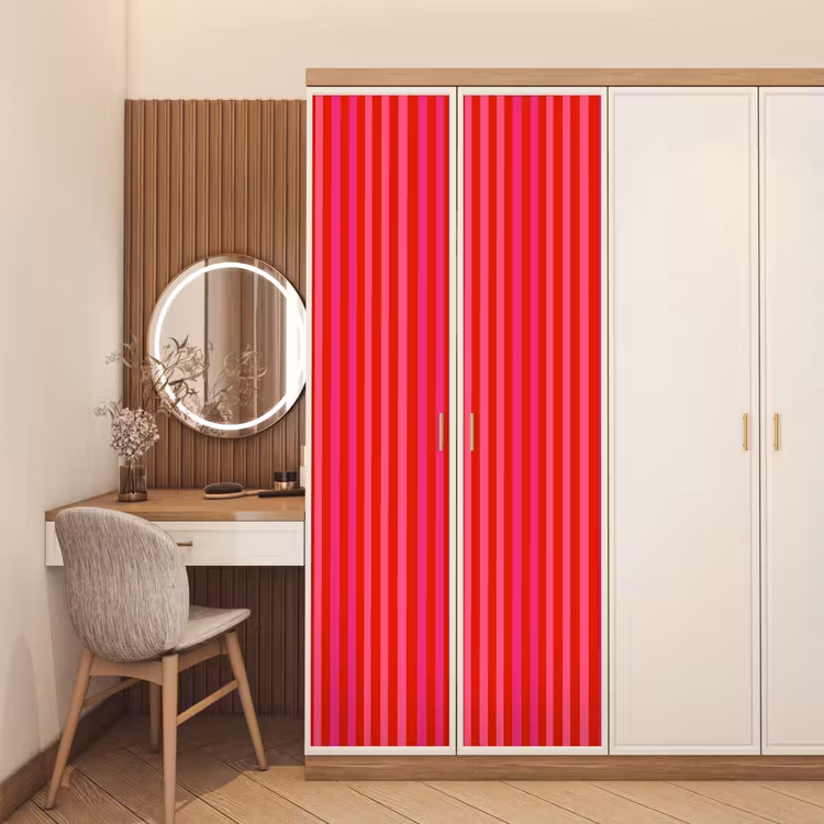 Deursticker - Verticaal - Strepen - Roze — 5