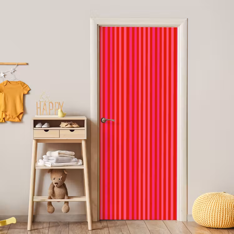 Deursticker - Verticaal - Strepen - Roze — 6