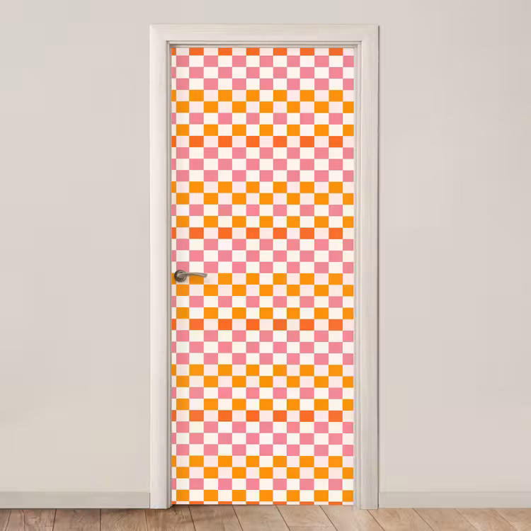 Deursticker - Vierkant - Patroon - Oranje — 1