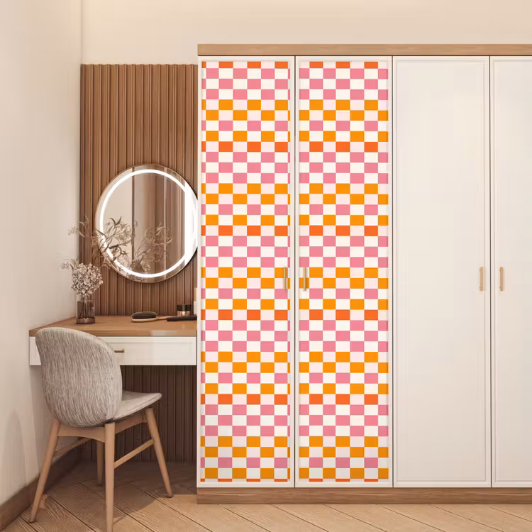 Deursticker - Vierkant - Patroon - Oranje — 5