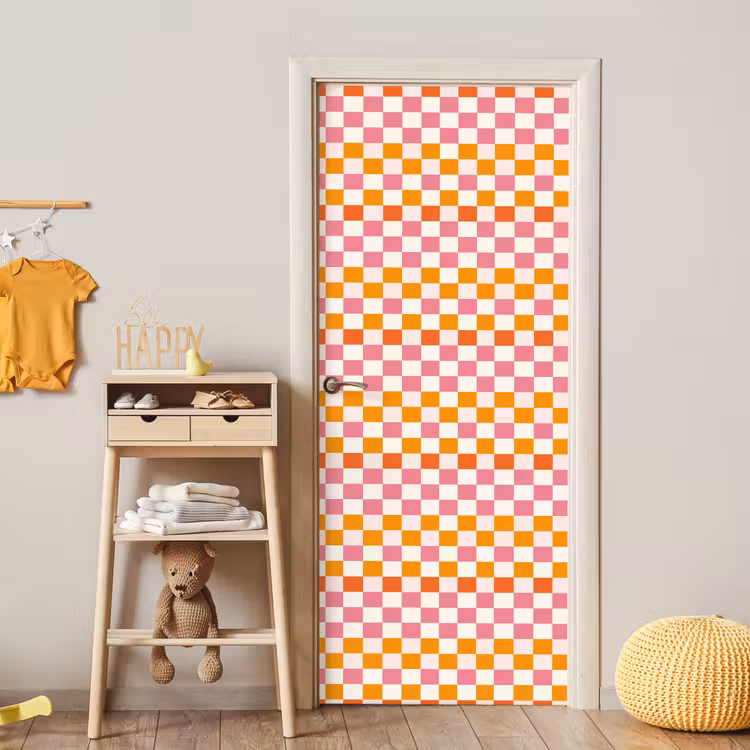 Deursticker - Vierkant - Patroon - Oranje — 6