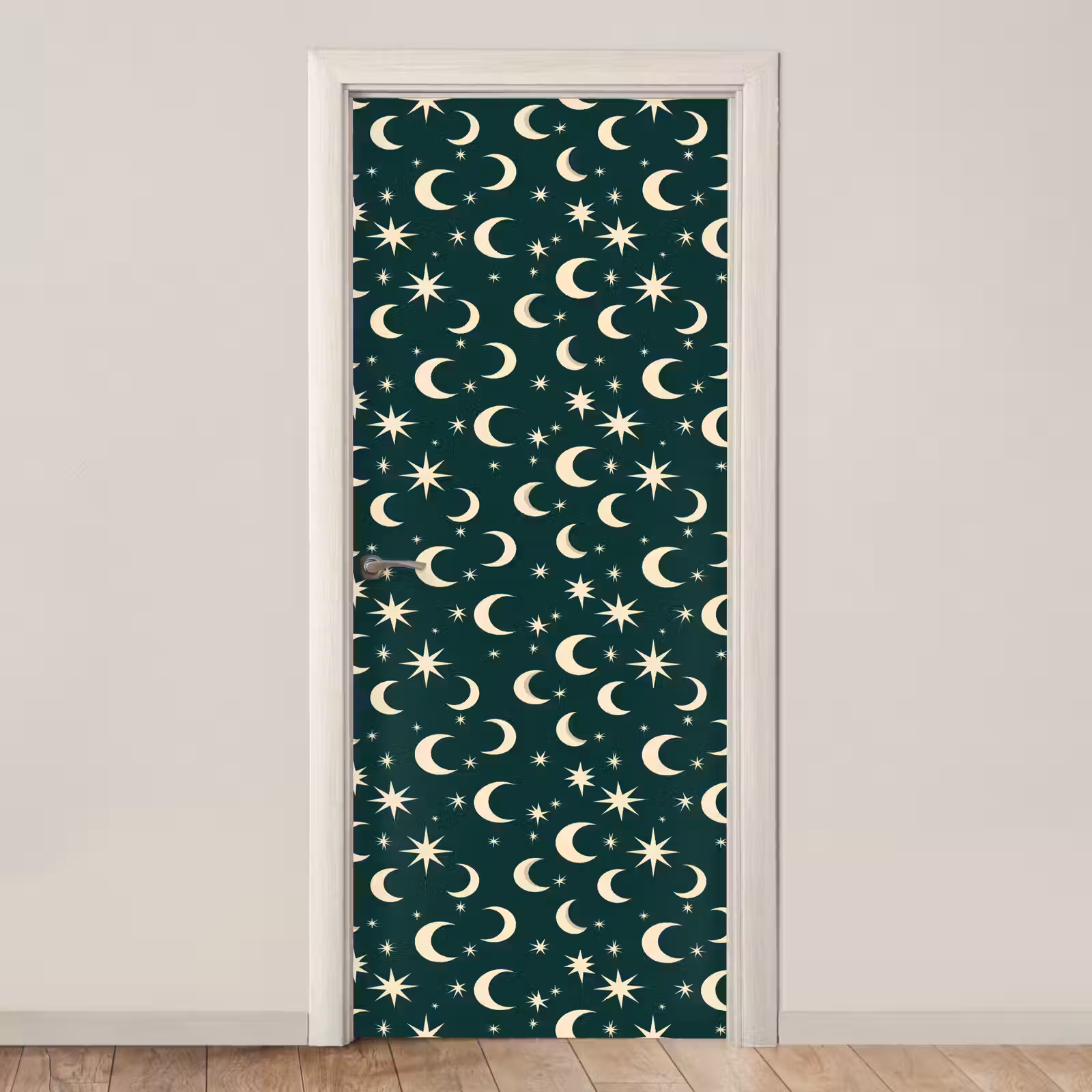Deursticker - Manen - Sterren - Groen — 1