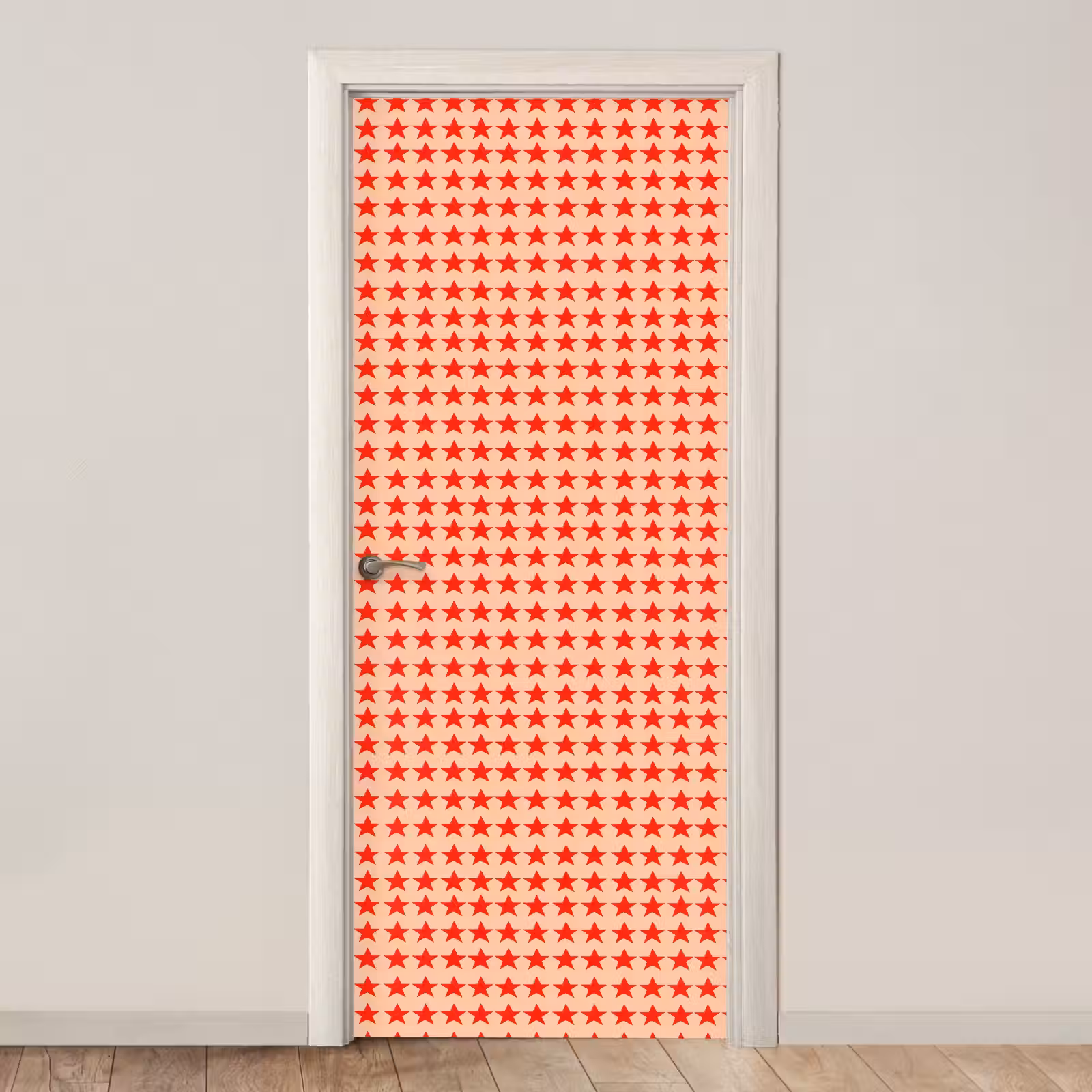 Deursticker - Patroon - Sterren - Rood — 1