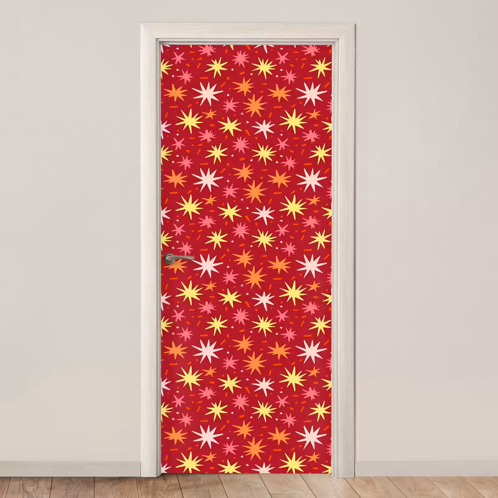 Deursticker - Sterren - Speels - Rood — 1