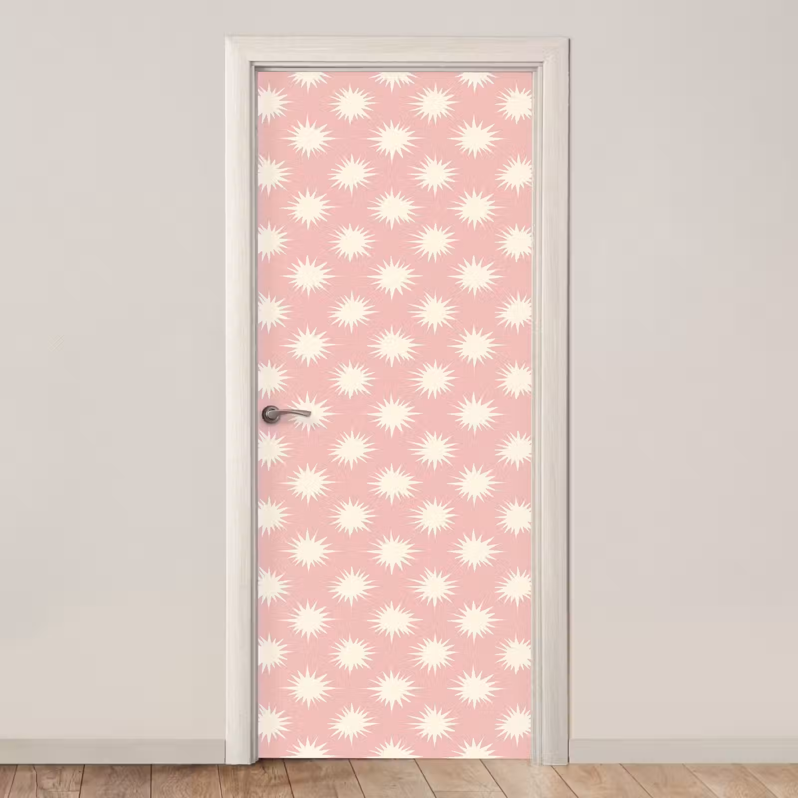 Deursticker - Zonnen - Patroon - Roze — 1