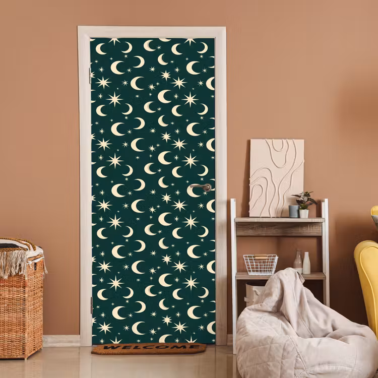 Deursticker - Manen - Sterren - Groen — 2