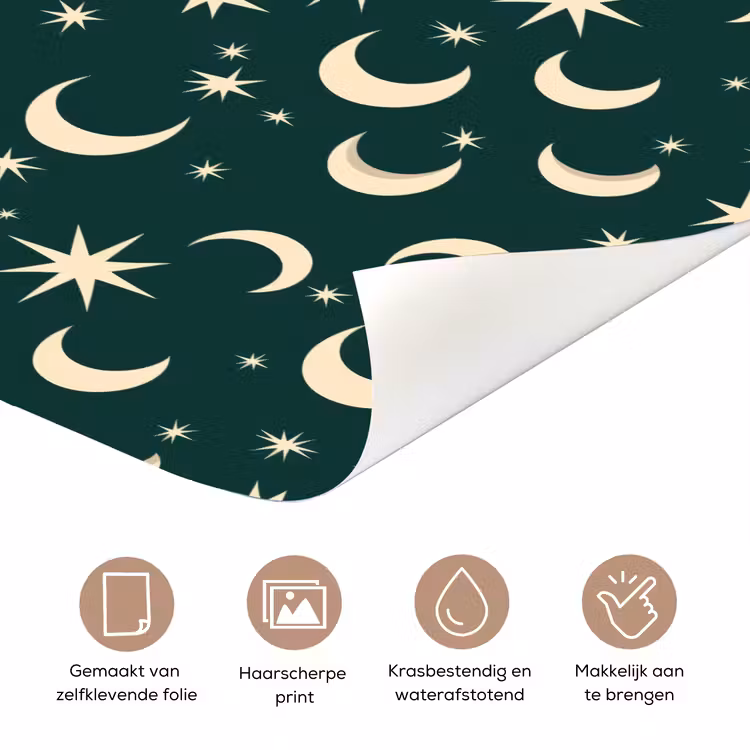 Deursticker - Manen - Sterren - Groen — 3