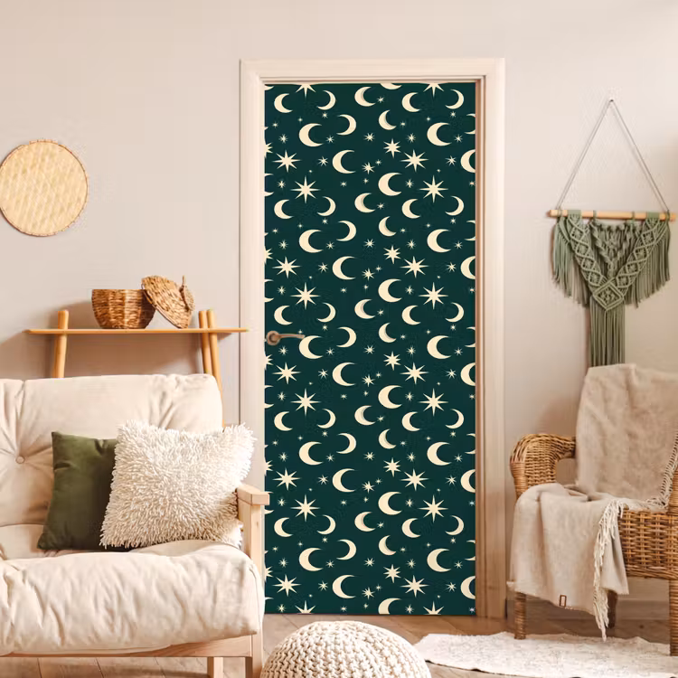 Deursticker - Manen - Sterren - Groen — 4