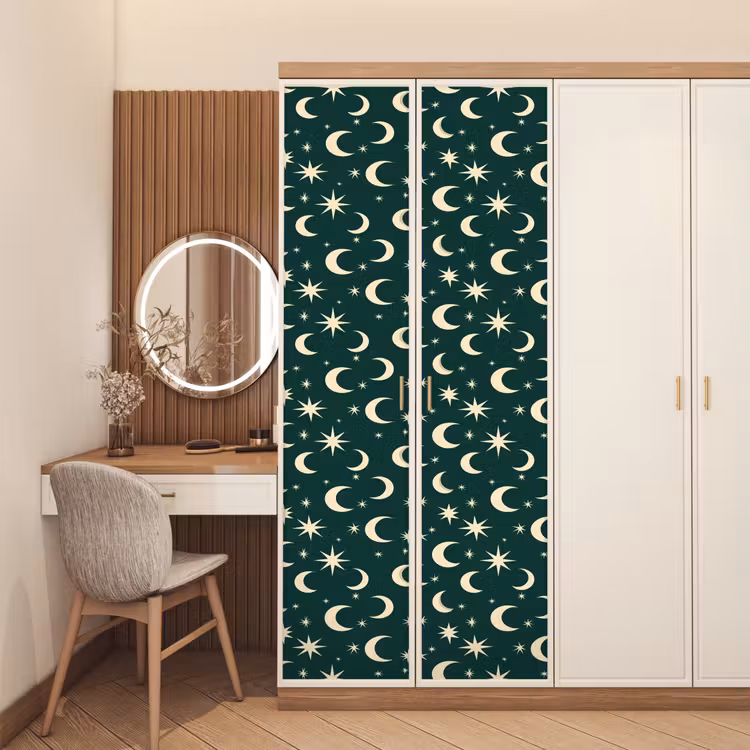 Deursticker - Manen - Sterren - Groen — 5