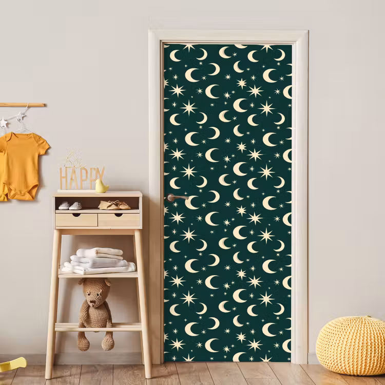 Deursticker - Manen - Sterren - Groen — 6