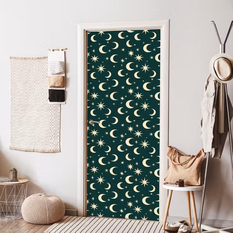 Deursticker - Manen - Sterren - Groen — 8