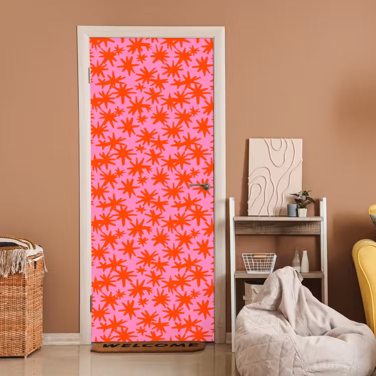 Deursticker - Modern - Sterren - Roze — 2