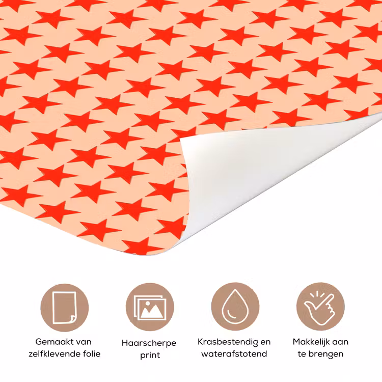 Deursticker - Patroon - Sterren - Rood — 3