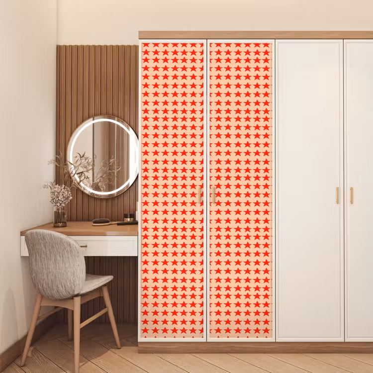 Deursticker - Patroon - Sterren - Rood — 5