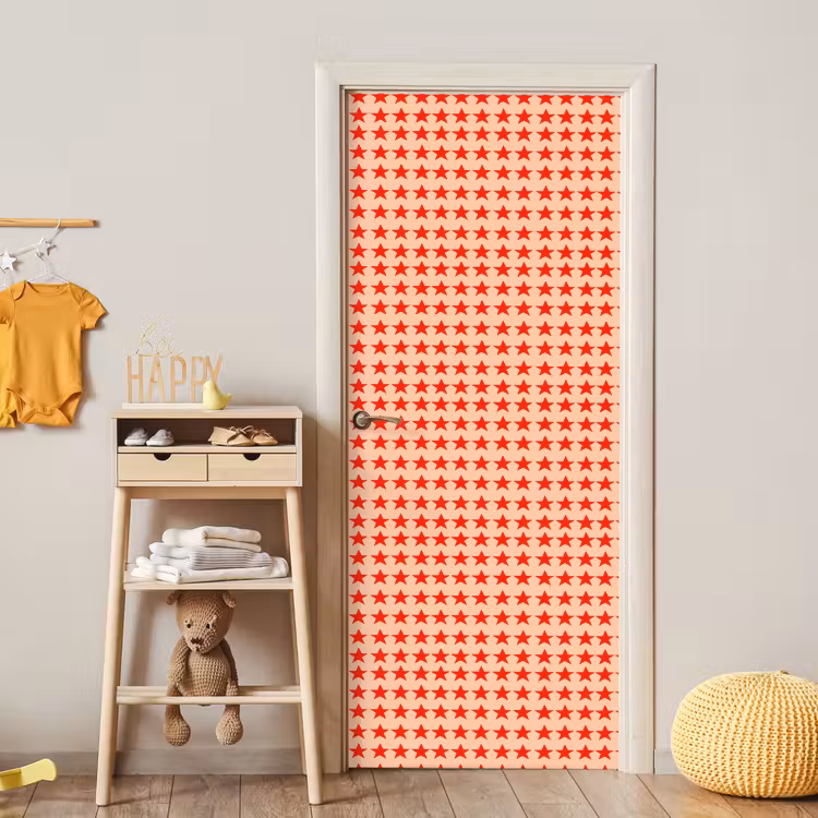 Deursticker - Patroon - Sterren - Rood — 6