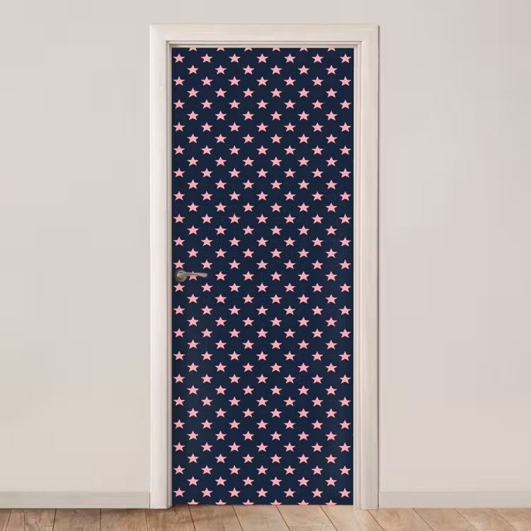 Deursticker - Patroon - Sterren - Roze — 1