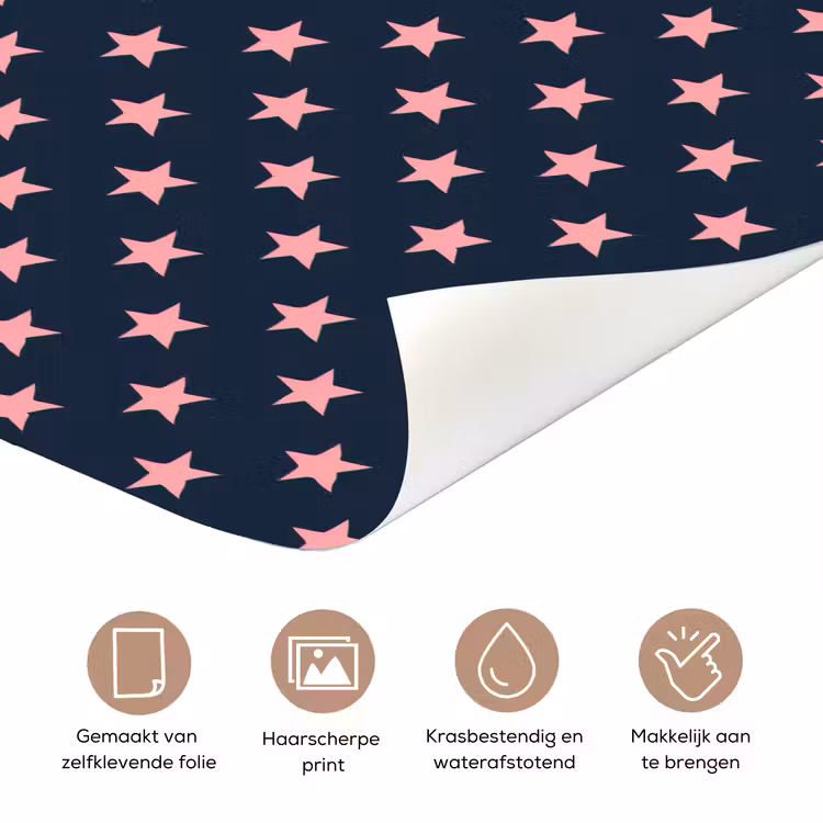 Deursticker - Patroon - Sterren - Roze — 3