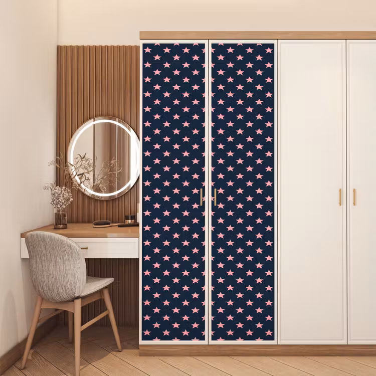 Deursticker - Patroon - Sterren - Roze — 5