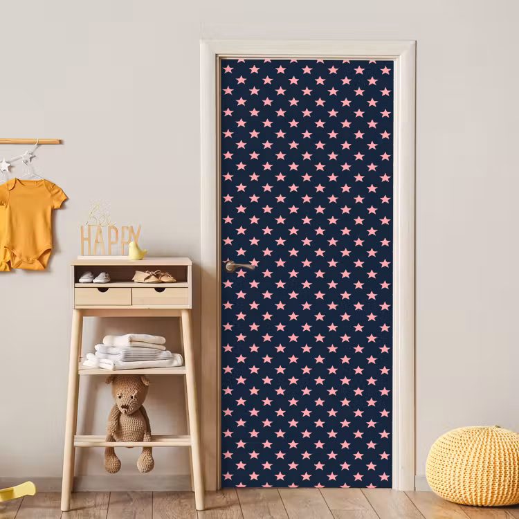 Deursticker - Patroon - Sterren - Roze — 6