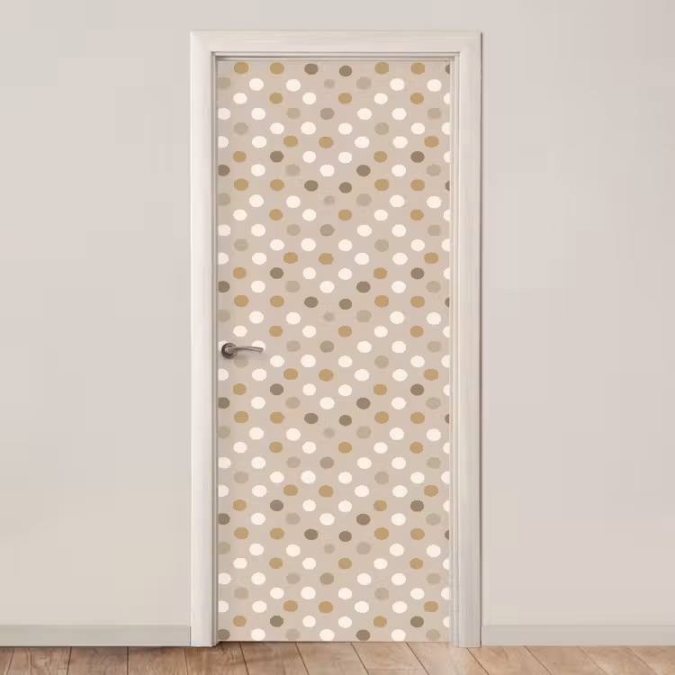 Deursticker - Polka - Dots - Beige — 1