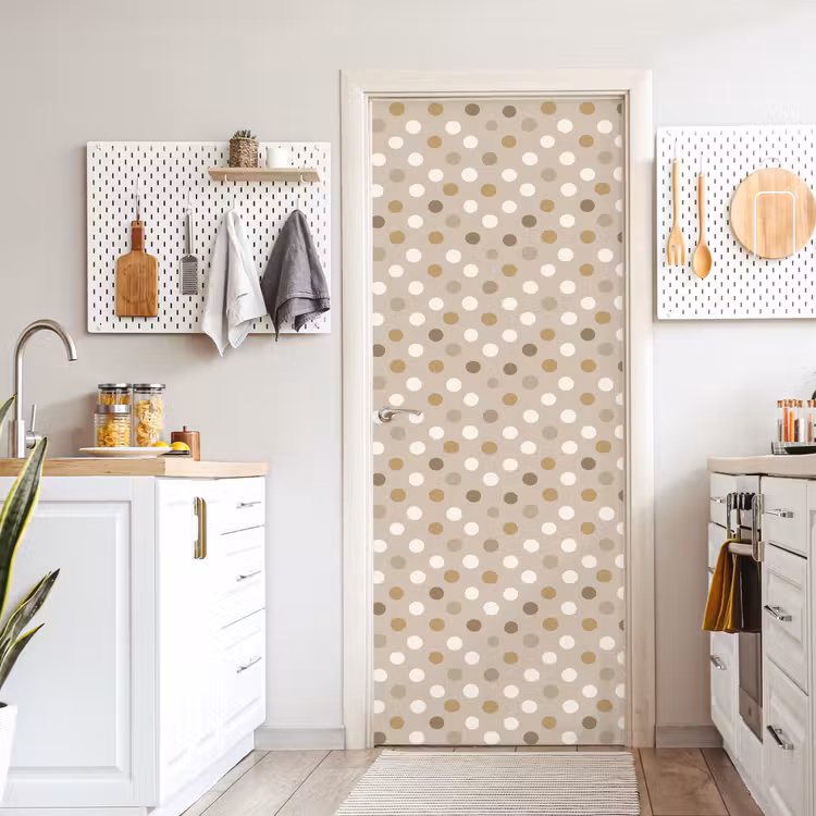 Deursticker - Polka - Dots - Beige — 7