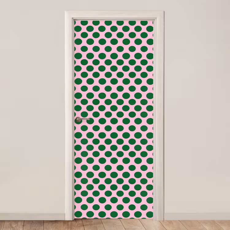 Deursticker - Polkadots - Patroon - Groen — 1
