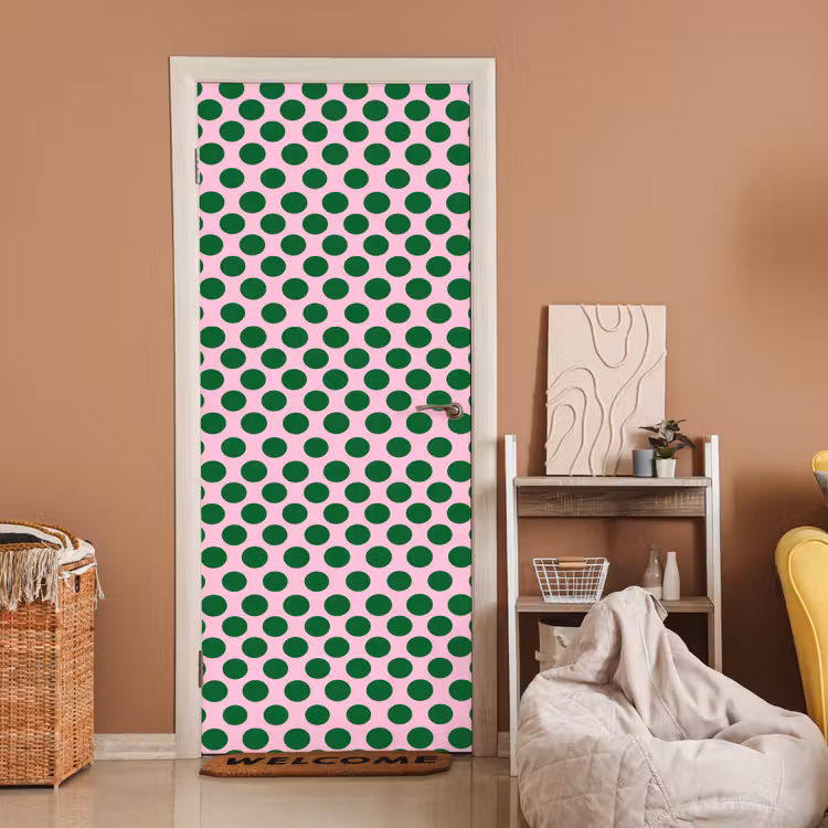 Deursticker - Polkadots - Patroon - Groen — 2