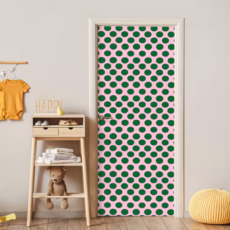 Deursticker - Polkadots - Patroon - Groen — 6