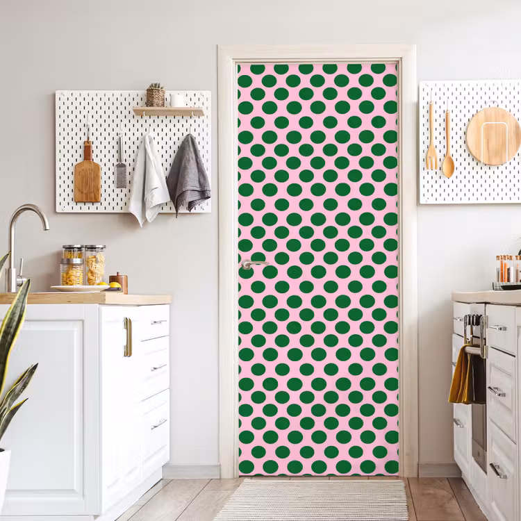 Deursticker - Polkadots - Patroon - Groen — 7