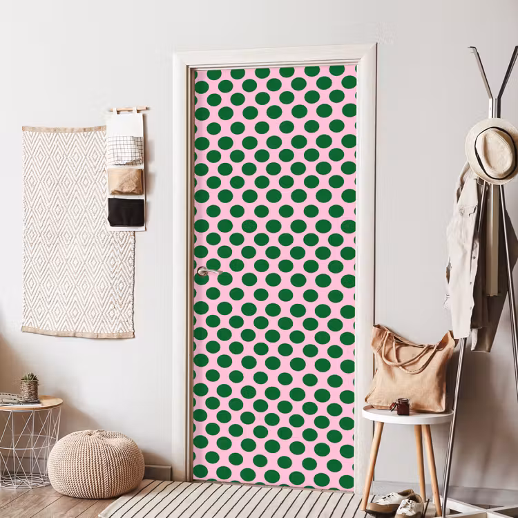 Deursticker - Polkadots - Patroon - Groen — 8