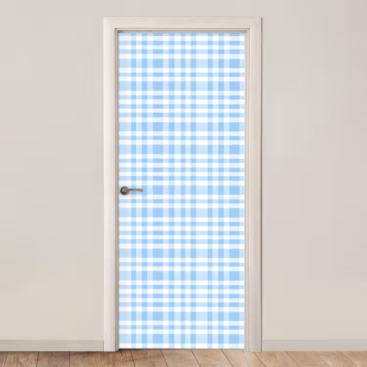 Deursticker - Ruit - Patroon - Blauw — 1