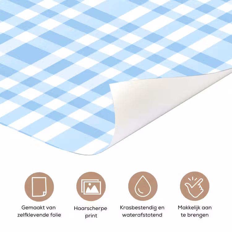 Deursticker - Ruit - Patroon - Blauw — 3