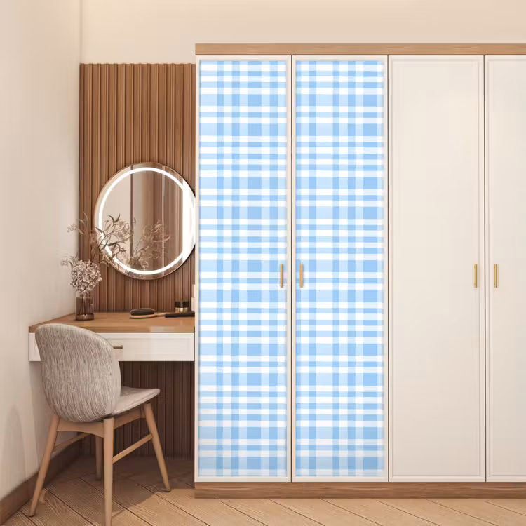 Deursticker - Ruit - Patroon - Blauw — 5