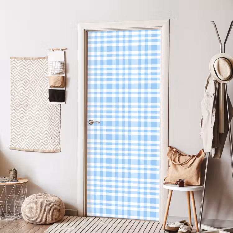 Deursticker - Ruit - Patroon - Blauw — 8