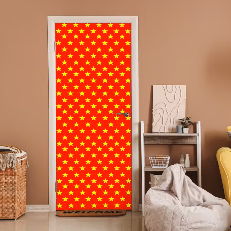 Deursticker - Ster - Patroon - Geel — 2