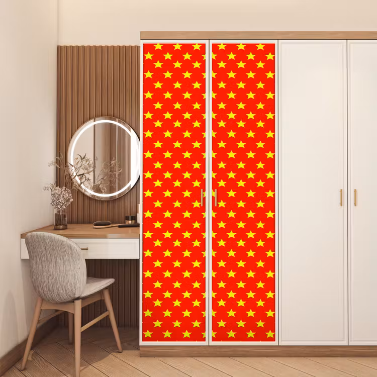 Deursticker - Ster - Patroon - Geel — 5