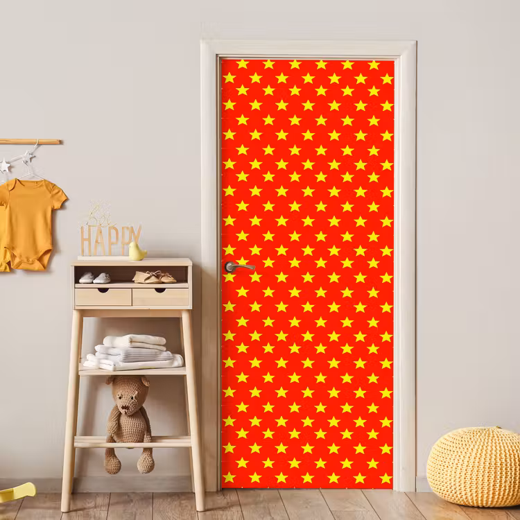 Deursticker - Ster - Patroon - Geel — 6