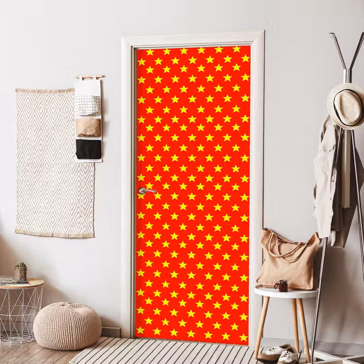 Deursticker - Ster - Patroon - Geel — 8