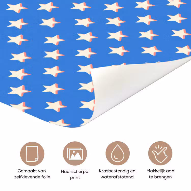 Deursticker - Sterren - Patroon - Blauw — 3