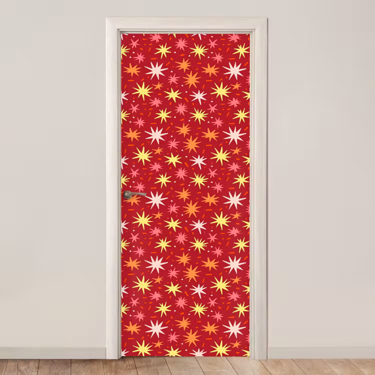 Deursticker - Sterren - Speels - Rood — 1