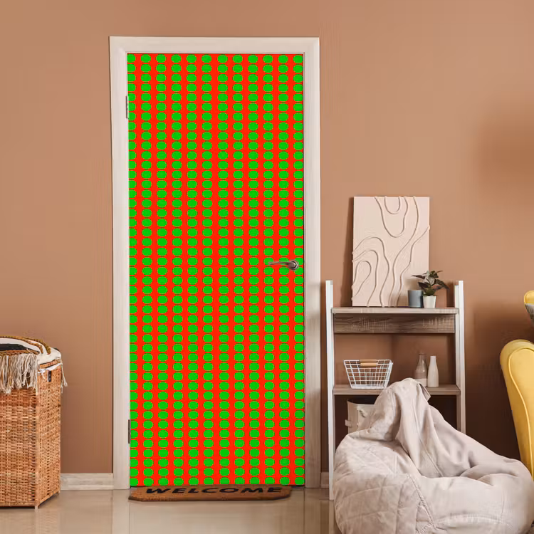 Deursticker - Stippen - Patroon - Groen — 2