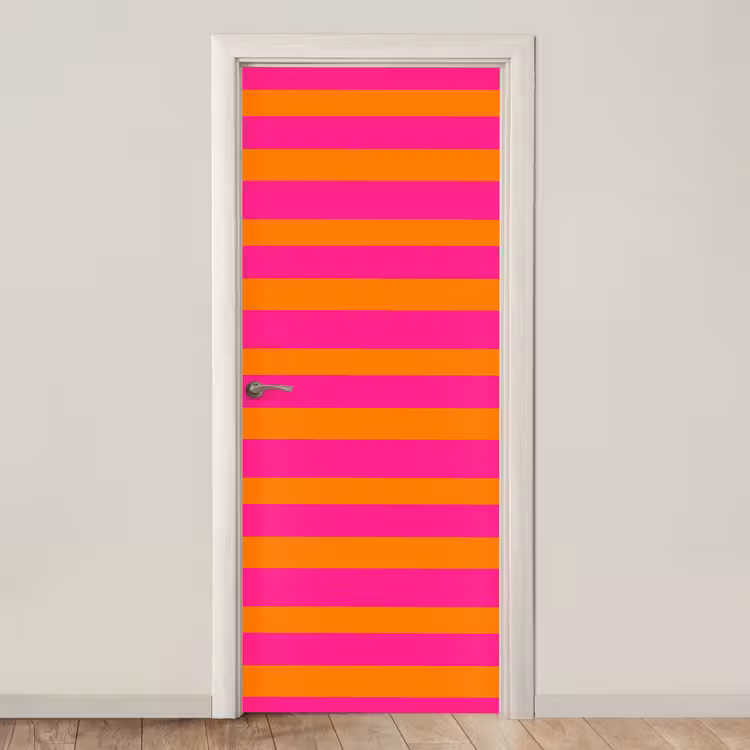 Deursticker - Strepen - Horizontaal - Roze — 1