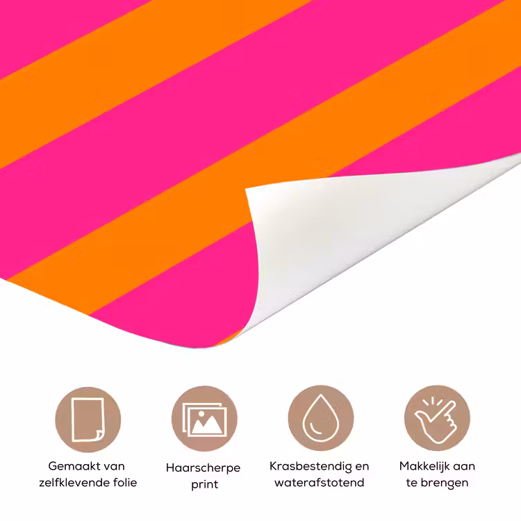 Deursticker - Strepen - Horizontaal - Roze — 3