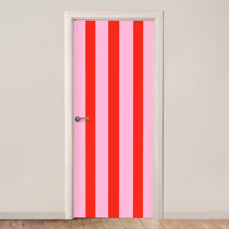 Deursticker - Strepen - Klassiek - Roze — 1