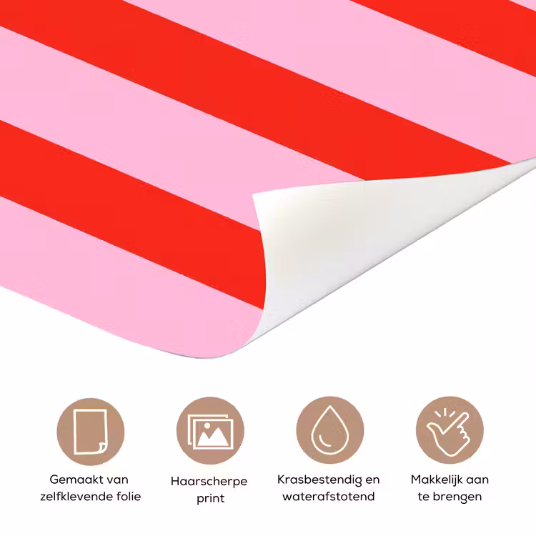 Deursticker - Strepen - Klassiek - Roze — 3