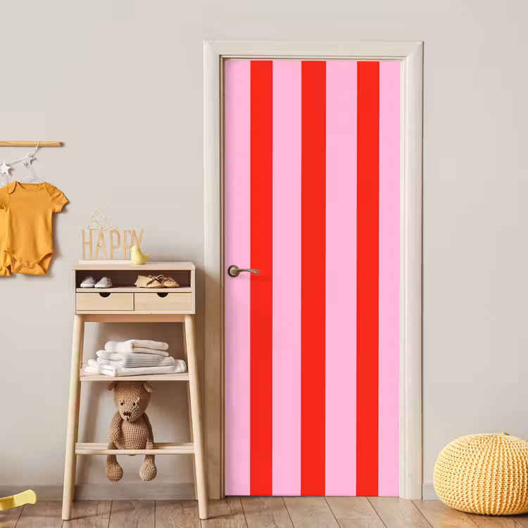Deursticker - Strepen - Klassiek - Roze — 6