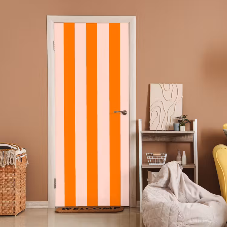 Deursticker - Strepen - Modern - Oranje — 2
