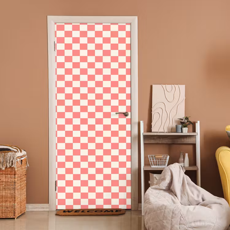 Deursticker - Traditioneel - Patroon - Roze — 2